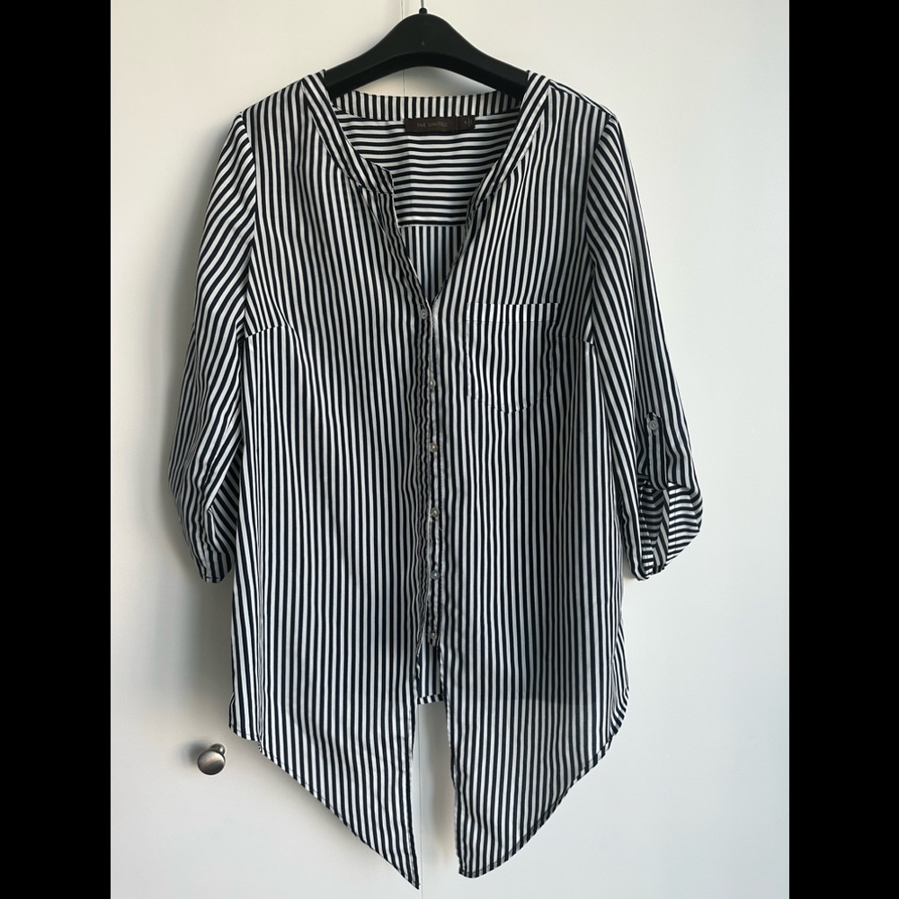 The Limited Nautical Tie Front Blouse